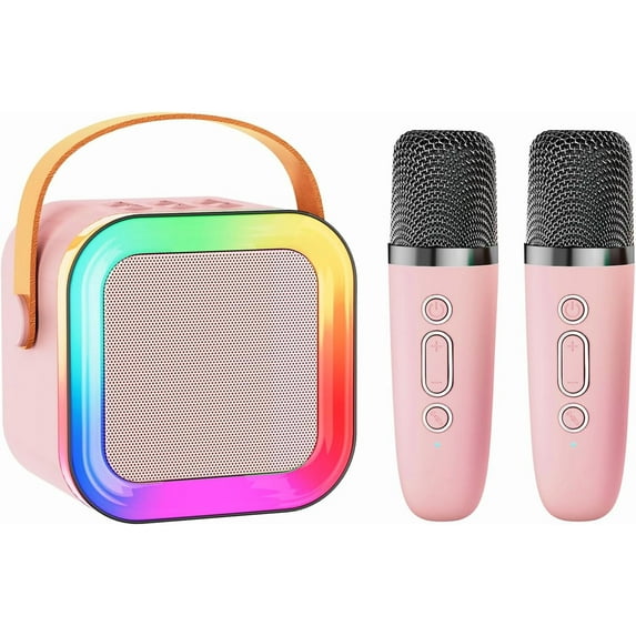 Mini Karaoke Machine Speaker for Kids Adults,Portable Bluetooth with 1-2 Wireless Microphones,Christmas Birthday Gifts Toys Girls Boys Ages 4, 5, 6,7, 8,9,10,11,12+ Years Old Toddler (Purple - 1 Mic)