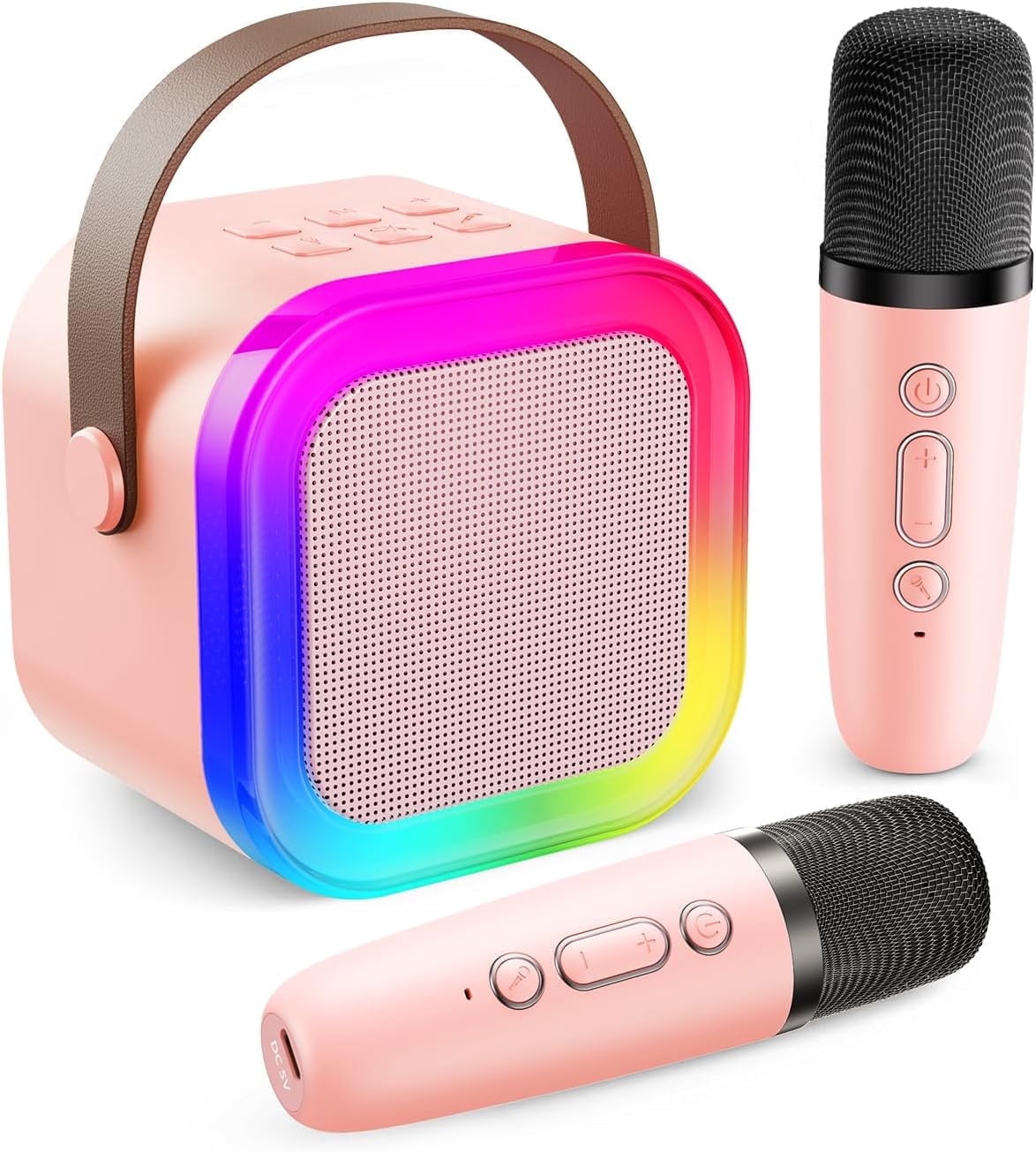 Mini Karaoke Machine for Kids, Portable Bluetooth Speaker with 2 ...