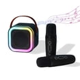 thumbnail image 1 of Mini Karaoke Machine with 2 Wireless Mics, Portable HD Bluetooth Speaker for Kids & Adults (Black, 1 of 9