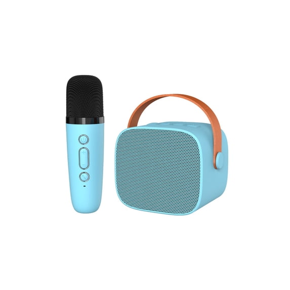 Mini Karaoke Speaker with Wireless Microphones,Voice Effects,Led Lights, Portable Singing Machine for Ages 3-12 Years Old Girl Birthday Gift, Kids Karaoke Machine