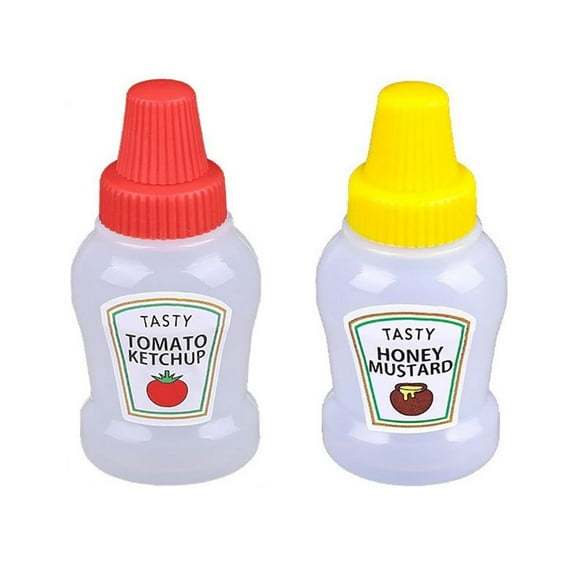 Mini Ketchup Bottles, Condiment Bottle with Travel Bottle,Plastic Portable Containers Bottle for Adults,Office,Lunchbox,Picnic,Oil,Soy Sauce,Honey,Salad Dressing