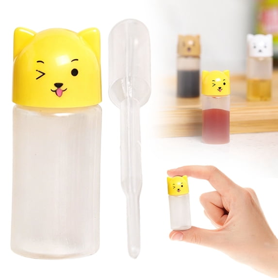 Mini Ketchup Bottles, Small Condiment Squeeze Bottles,Portable Ketchup Soy Sauce Salad Dressing Dispensers for Work School Camping Picnic Lunch Box(Yellow)