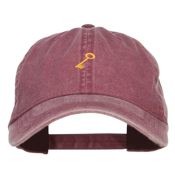 Mini Key Embroidered Washed Cap - Maroon OSFM