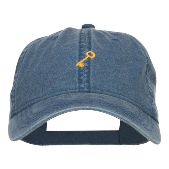 Mini Key Embroidered Washed Cap - Navy OSFM