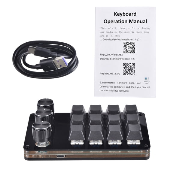 Mini Keyboard 12 Key 3 Knob Gamer Programmable Keypad DIY Hot Swap Customization