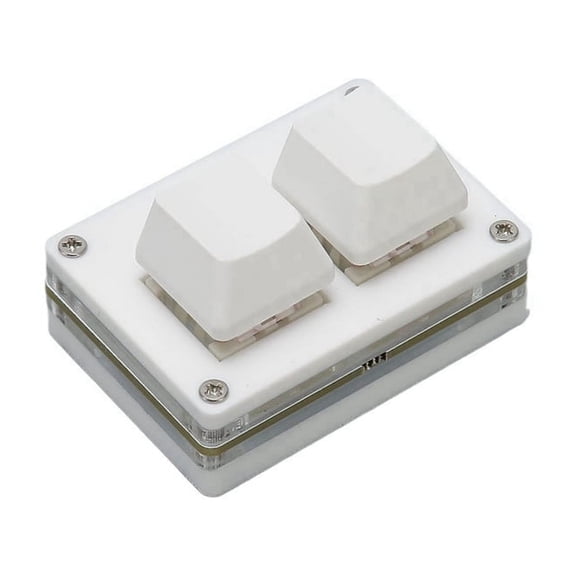 Mini Keyboard 2 Keys USB Switch Ergonomic Backlit Keyboard Gaming Office Media, Programmable, Injection Molded Keycap A