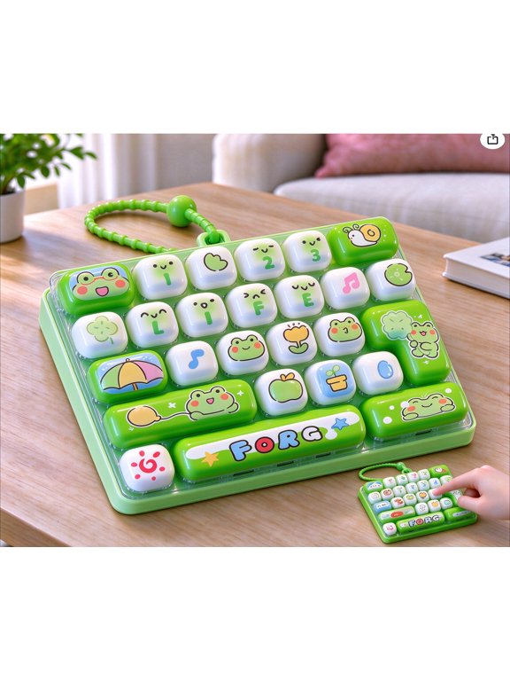 Mini Keyboard Fidget, Mini Fidget Keyboard Toy with 26 Alphabet Keys, Clicky Mechanical Rebound, Keychain Toy for Desk & Travel