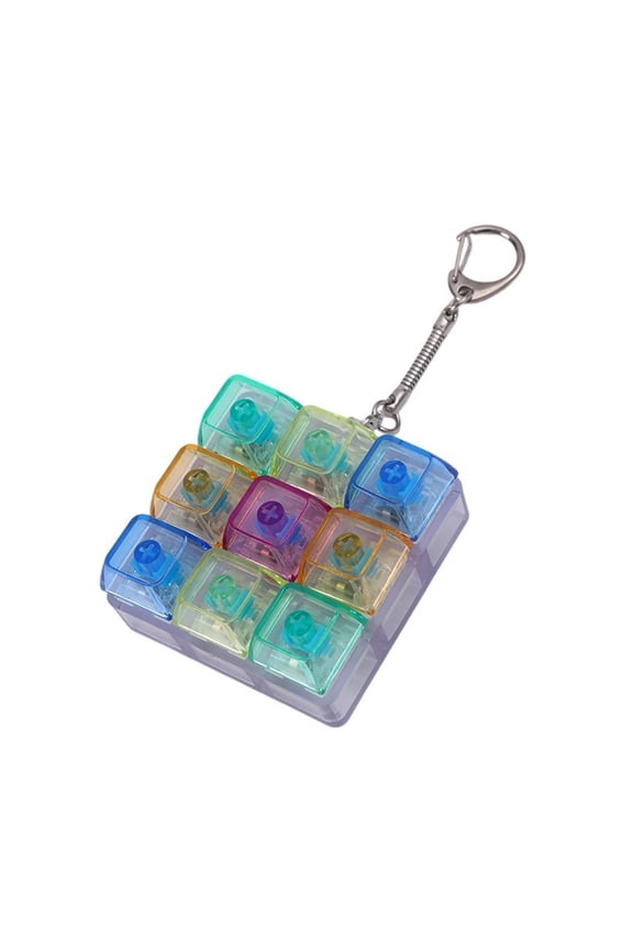 Mini Keyboard Keychain Fidget Toy with 9 Clicky Keys, Portable Desk Gadget, Cute Mechanical Keyboard Toy for Teens & Adults, Novelty Keychain Gift