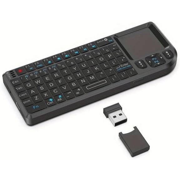 Mini Keyboard with Touchpad, Mini Bluetooth Keyboard, 2.4G Ultra-Thin Handheld Wireless Portable,Suitable for PC/Tablet/TV/Smartphone,Suitable for Travel,Office and Home Use,Rechargeable