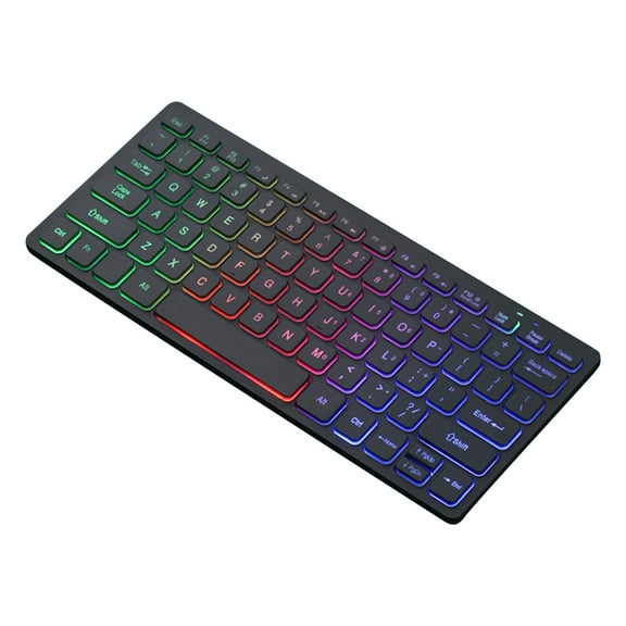 Mini Keyboard with Color LED Lighting Translucent Keycaps Enhances Typing