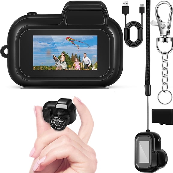 Mini Keychain Camera, 1080p HD Retro Portable Photo Video Camera, Micro Mini DV/Camcorder, Micro Video Camera Camcorder for Indoor Outdoor (16G)