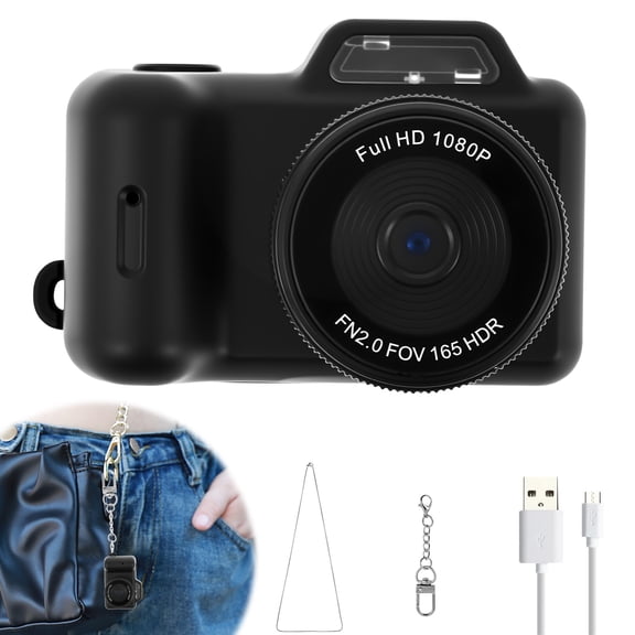Mini Keychain Digital Camera Pocket-Size Mini Camera 1080P Small Camera Video Recorder with Long Battery Life for Travel, Party and Vlog