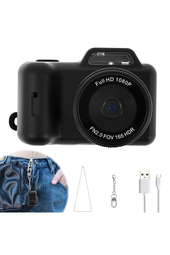 Mini Keychain Digital Camera Pocket-Size Mini Camera 1080P Small Camera Video Recorder with Long Battery Life for Travel, Party and Vlog