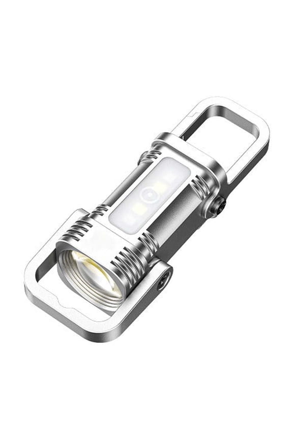 Mini Keychain Flashlight with Clip LED Pocket Flashlight for Camping Emergencies 7 Modes Including Strobe Red-Blue Flashing USB Rechargeable Waterproof Compact EDC Light for Hiking Car or Home