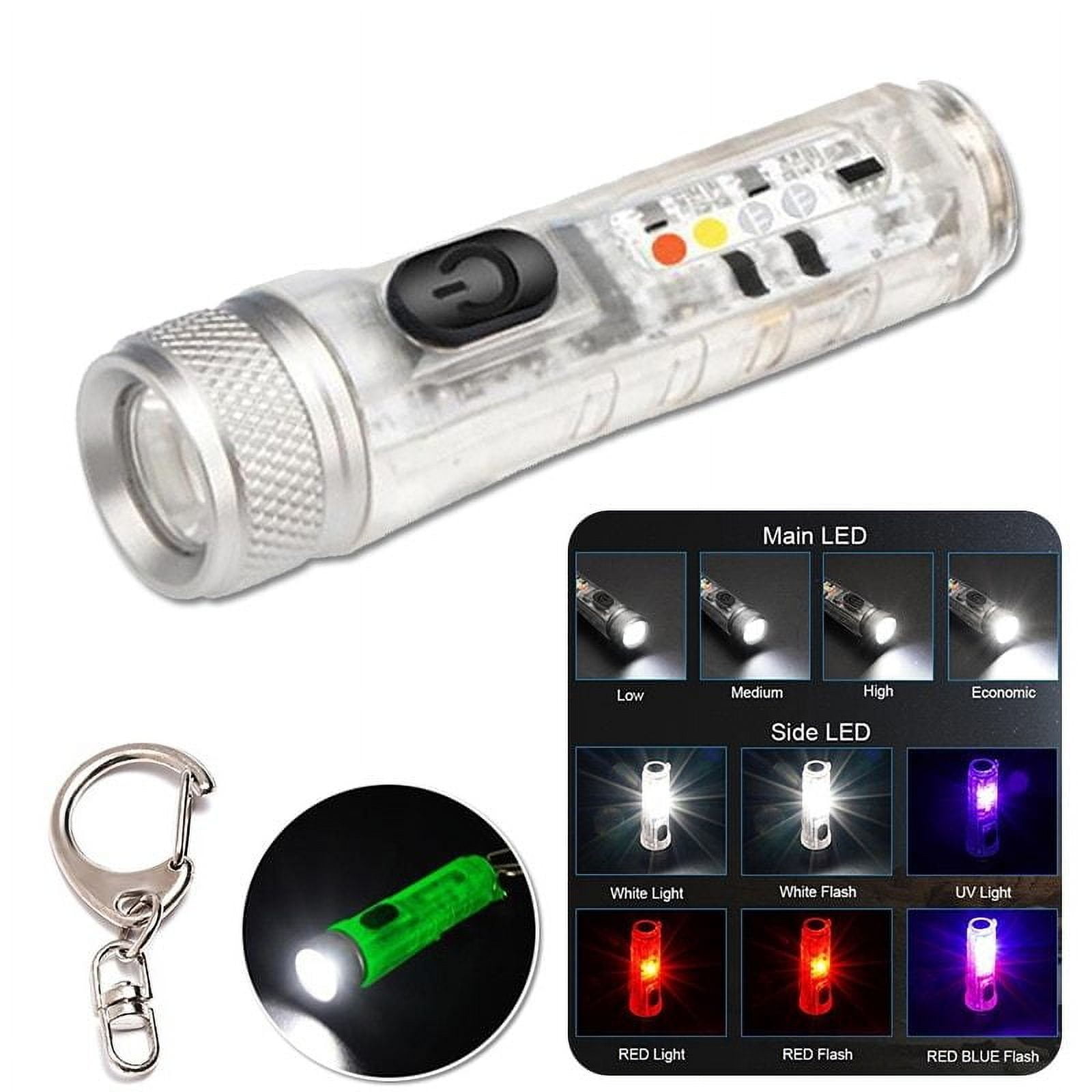 Mini Keychain Flashlight LED Rechargeable Torch Portable USB