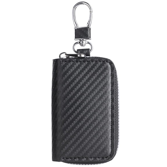 Mini Keychain Purse Bag for Men Women, Lightweight Canvas Compact Card Holder Small Zipper Change Pouch with Carabiner for Daily Travel Gym,Car Key Bag(Black)