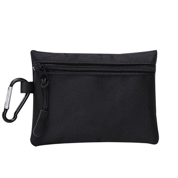 Mini Keychain Purse Bag for Men Women, Lightweight Canvas Compact Card Holder Small Zipper Change Pouch with Carabiner for Daily Travel Gym