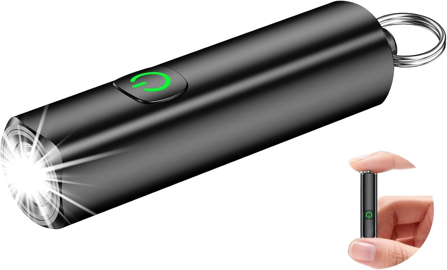 Mini Keychain Rechargeable Flashlight 360L, EDC Pocket Flash Light with ...