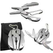 Mini Keychain Set - 6-in-1 Multitool Plier, Adjustable Wrench & Carry Case - Multifunctional All In One - Wire Strippers, Phillips Screwdriver, Knife, File