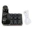 Mini Keypad 9 Keys 3 Knobs RGB Backlit Blue Switch Plug and Play