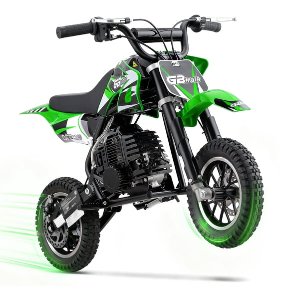 Mini Kid Dirt Bike, 49 CC 2-Stroke Gas Bike with Off-Rode Tire, Suspensions, Up to 20Mph