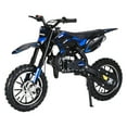 thumbnail image 1 of Mini Kid Dirt Bike, 49CC 2-Stroke Gas Powered Motorcycle with Off-Rode Tire, Front Rear Disc Brakes, Shock Absorption Pocket Motorbike, Up to 25 Mph, Max Load 330 LBS-Blue, 1 of 8