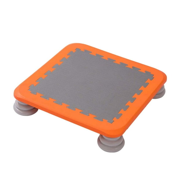 Mini Kids Trampoline Fitness Workout Sensory Training Jump Rebounder Trampolines Bouncing Bed for Boys, Girls, Kindergarten, Home, Outdoor Orange