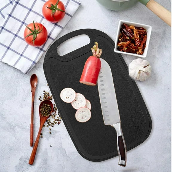 Mini Kitchen Cutting Board, Small Fruit Cutting Board, Wheat Straw Plastic Cutting Board, Dishwasher Safe, Juice Grooves, Easy Grip Handle, 12.8 x 7.8 Inch
