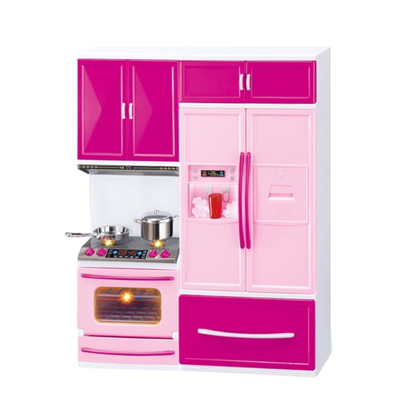 Mini Kitchen Play Set Toys,Refrigerator Cooking Playset Toys,Realistic Simulation Kitchen Toys,Parent-Child Interactive Toys,Indoor Cognitive Game Toys,Toddler Educational Gift Toys
