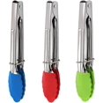 thumbnail image 1 of Mini Kitchen Tongs with Silicone Tips, 3-Piece Set, 7-Inch Non-Stick Small Tongs with Stainless Steel Silicon Handles, Heat Resistant for Cooking and Serving (Multi-Color), 1 of 4