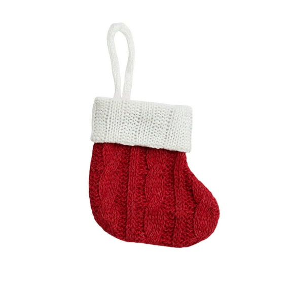 Mini Knitted Christmas Stockings 4.3x3.9 Inch, Rustic Xmas Tree Ornaments & Party Favors | Festive Holiday Gift Set for Everyone
