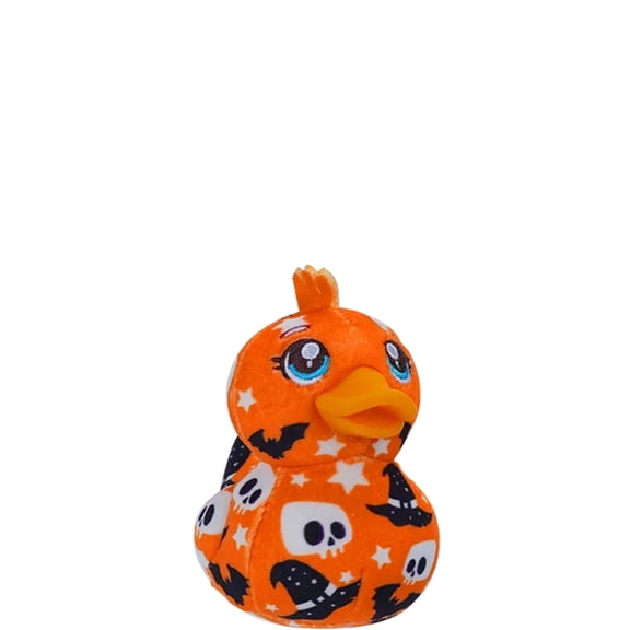 Mini Kwaaks Halloween Plush Set, Pack of 2 – Decorative Duck Toys, Zombie & Witch Designs with Stitched Eyes, Soft Beak & Hanging Loop – Collectible 10 cm Plush Figures for Spooky Decor or Gifting