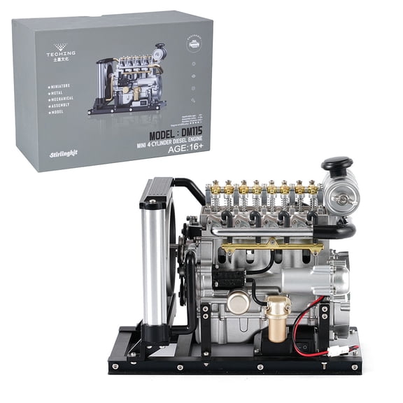 Mini L4 Engine Model Kits for Adults to Build 1/10 DIY Metal Engine Model, Suitable for Simulation Electric Car Model (Upgraded Version/300+PCS)