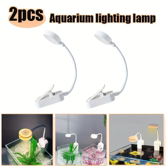 Mini LED Aquarium Light Clip-On 360 Rotatable for Small Freshwater Tank