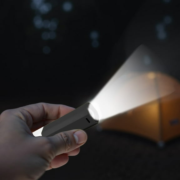 Mini LED Camping Flashlight, 1200 Lumens, IP65 Waterproof, 1500mAh, USB Rechargeable, Black/Orange/Yellow, for Hiking Home, Portable Lighting