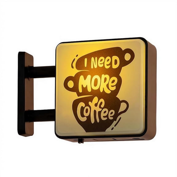 Mini LED Coffee Light Box Fridge Magnet, Retro Neon Sign Wall Light, Magnetic Warm Light Decor for Kitchen, Bedroom, Office & Dorm