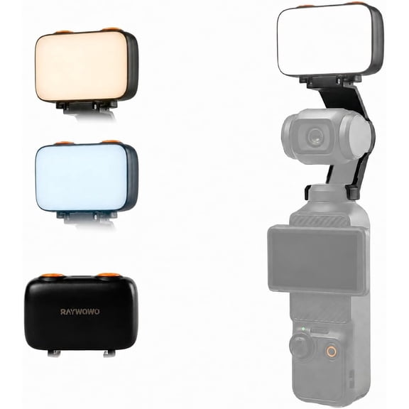 Mini LED Fill Light for DJI Osmo Pocket 3 / 4 & Xtra Muse Accessories, 3 Color Modes, Adjustable Brightness, 800mAh Rechargeable, Up to 10H Runtime, Gimbal-Following, Quick Release, for Vlog