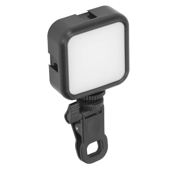 Orvio Adjustable 5500K LED Video Light with Charging Cable and Clip, Black