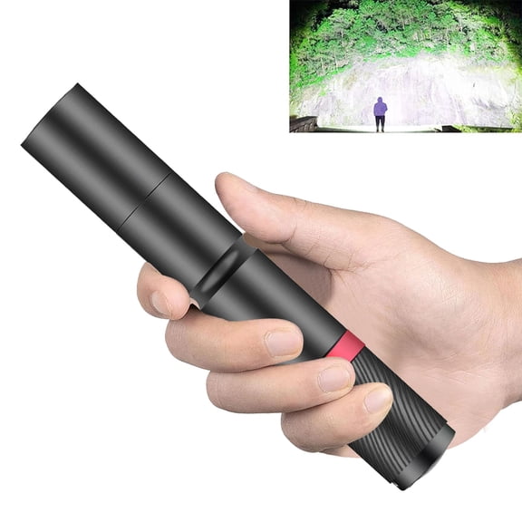 Mini LED Flashlight 1000 Lumens High Lumens - Small Powerful Pen Light Portable Handheld Torch - Rechargeable, IP44 Waterproof, 3 Modes for Camping Hiking Emergency