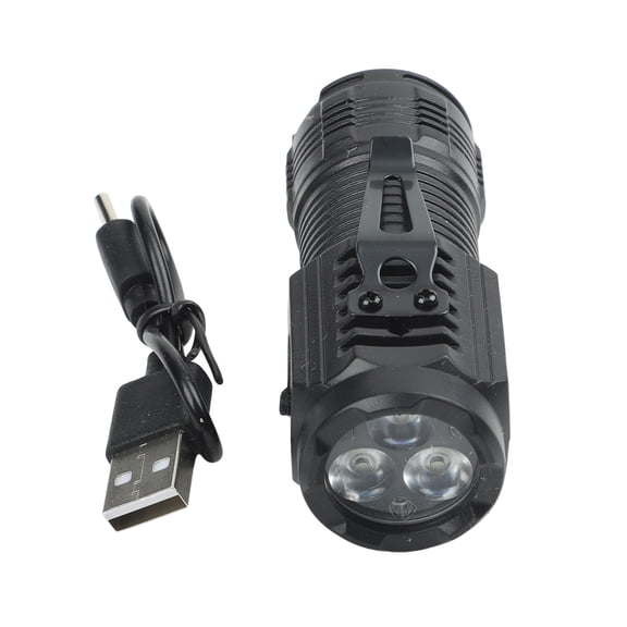 for Mini LED Flashlight With 3 Bulbs, 500 Lumens USB-C Rechargeable Light, Magnetic Base And Clip, Waterproof Compact Torch for Camping Hiking,Black(B)