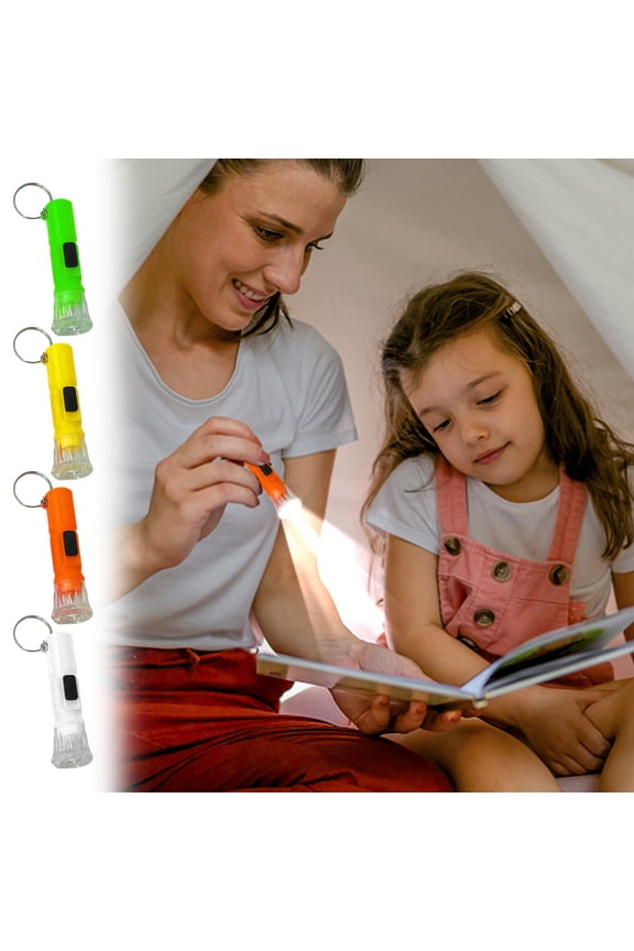 Mini LED Flashlight, Colorful, Plastic, Twist On/Off, Portable Keychain, for Kids Outdoor & Small Lighting Needs