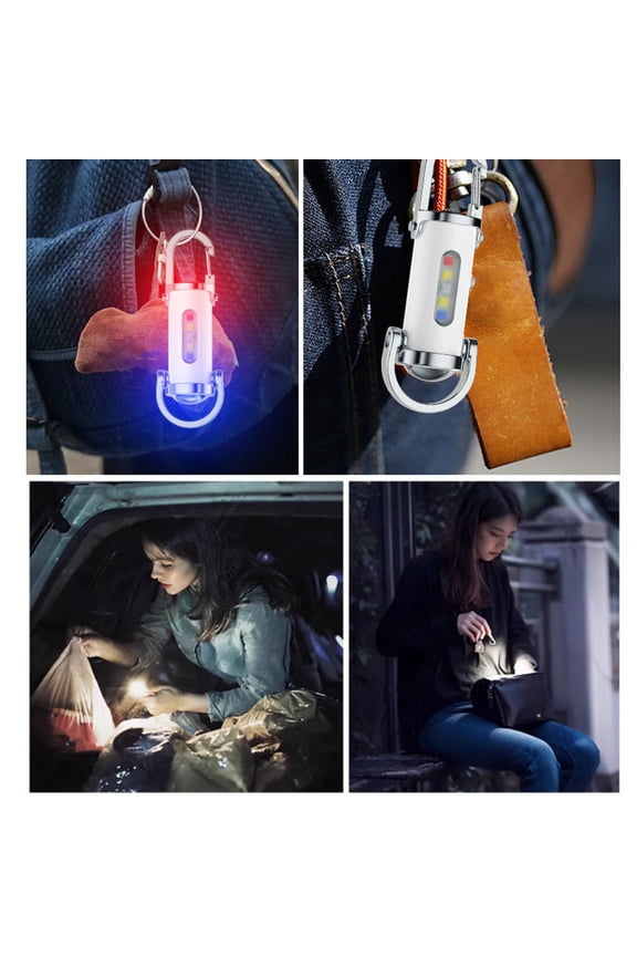 Mini LED Flashlight Keychain, Compact Pocket Light with Carabiner Clip, Portable Outdoor Emergency Torch for Keychain, Backpack, Dog Leash  Rechargeable USB Small Light