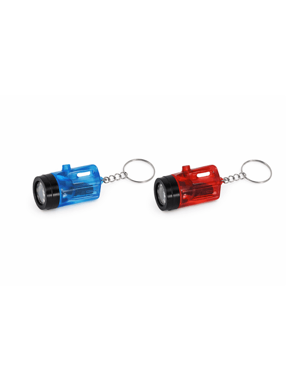 Mini LED Flashlight Keychain Set, 1.5 in Pocket Lights with Key Rings, 2-Pack (Random Colors)