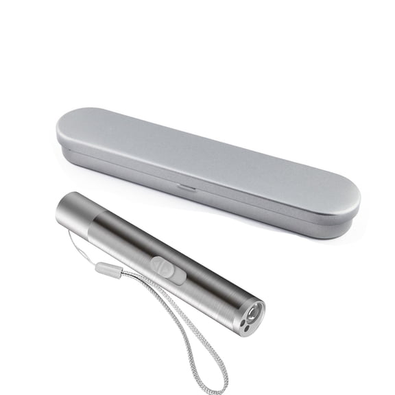 Mini LED Flashlight Metal Pocket Size Zoomable Focus USB Rechargeable White LED Black Light Authenticity Detection for Home Travel Outdoor Emergency Detailed Inspection