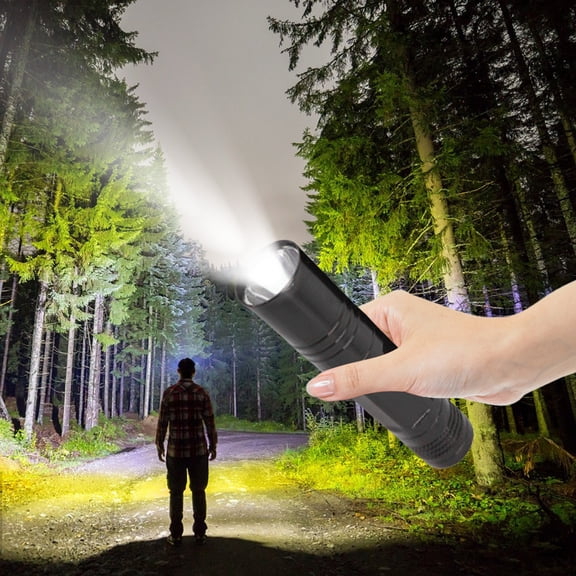 Mini LED Flashlight Rechargeable, Aluminum Alloy Pocket Torch, Type C Fast Charging Tactical Light, High Brightness Portable Emergency Lamp for Camping Hiking Repair Home Outdoor Use