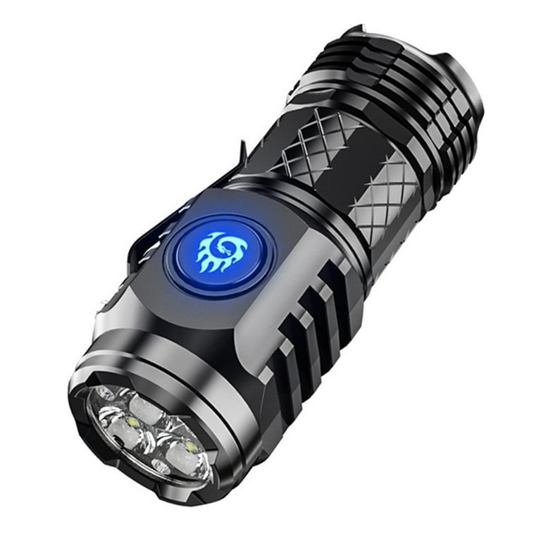 Mini LED Flashlight Type C USB Rechargeable Bright Small Flashlight 5 Modes Portable Pen Light Waterproof Long Battery Life Tail Magnet Battery