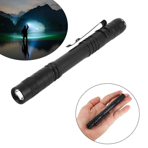 Mini LED Flashlight with Pen Clip, Portable Small Tactical Light for Camping, Emergency, Repair, Battery Powered