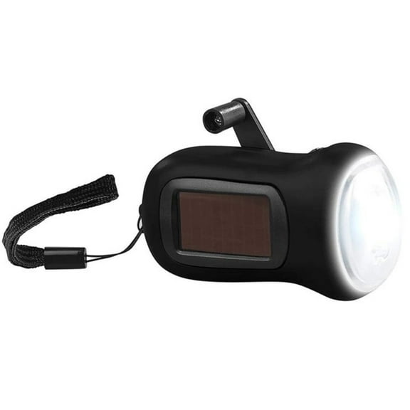 Mini LED Hand Crank Dynamo Solar Power Flashlight Portable Energy Saving Flashlight Camping Bienvenido