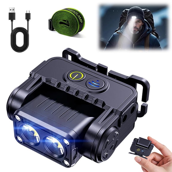 Mini LED Hard Hat Light, Bright Rechargeable LED Hat Light Flashlight, Waterproof Clip on Lights, Hats Flashlight Headlamp Waterproof for Running, Camping, Hunting, Cycling