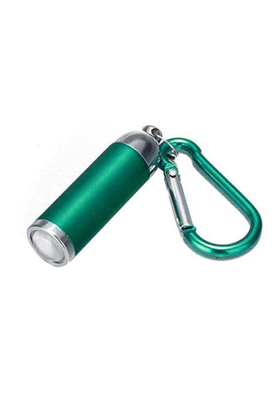 Mini LED Keychain Flashlight Carabiner Clip Hand Torch Illumination Tool Outdoor Hiking Camping Emergency Light Carryable Backpack Attached Luminaire,Green